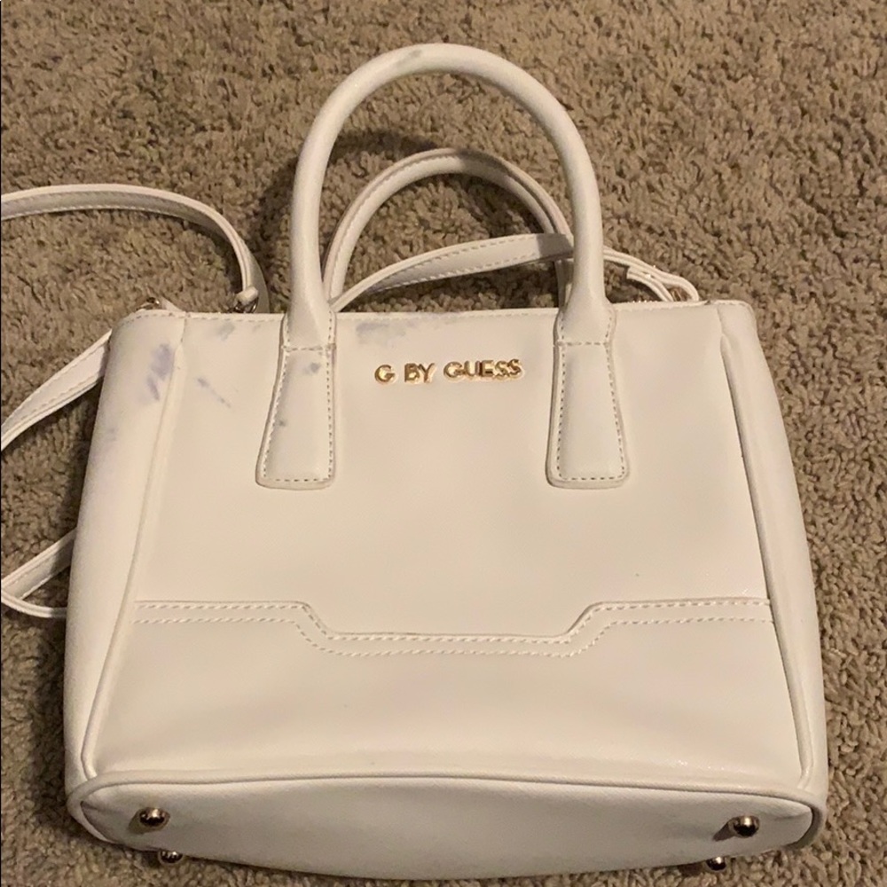 Guess white shoulder bag